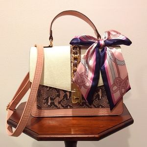 NWOT ALDO Glenda Colorblock Pink Snake Print Handbag Crossbody